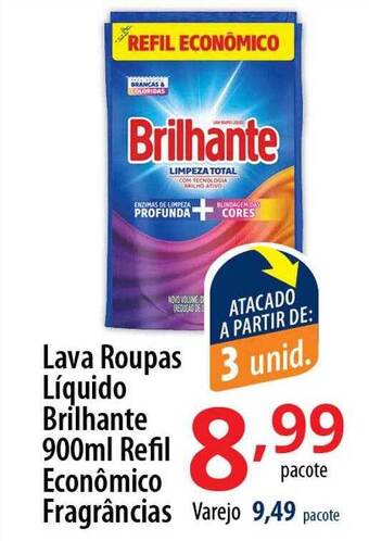 Akki Atacadista Lava roupas líquido brilhante refil econômico fragrâncias oferta