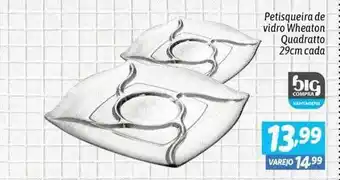 Petisqueira de vidro wheaton quadratto 29cm cada