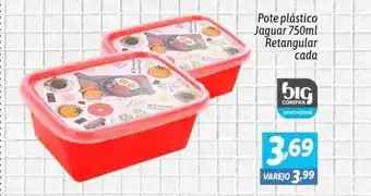 Pote plástico jaguar 750ml ratangular cada