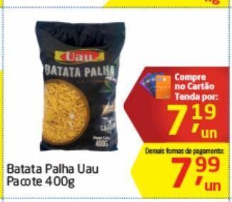 Tenda Atacado Batata palha uau pacote 400g oferta