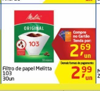 Tenda Atacado Filtro de papel melitta 103 oferta