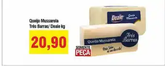 Spani Atacadista Queijo Mussarela Três Barras Deale 1kg oferta
