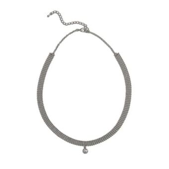 Colar cristal prata metal eudora
