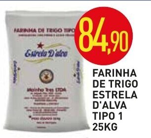 Calvo Atacadista Farinha de Trigo Estrela D'alva Tipo 1 25kg oferta