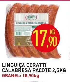 Calvo Atacadista Linguica Ceratti Calabresa pacote 2.5kg oferta