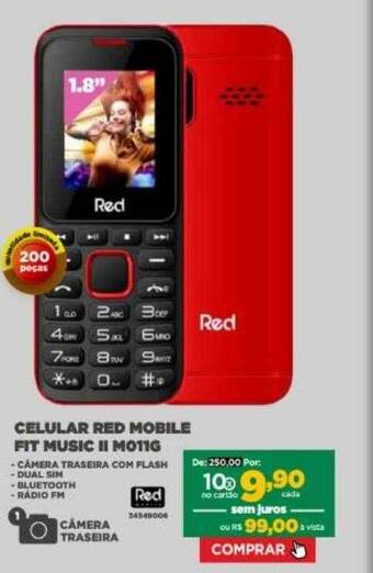 Móveis Simonetti Celular red mobile fit music ii mo11g oferta