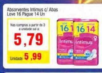 Spani Atacadista Absorvente intimus c- abas oferta