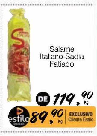 Supermercado Dalben Salame italiano sadia fatiado oferta