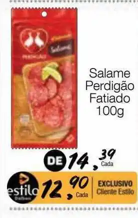 Supermercado Dalben Salame perdigão fatiado oferta