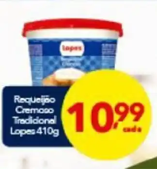 Lopes Supermercados Requeijao Cremoso Tradicional Lopes 410g oferta