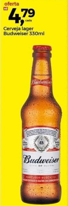 Cerveja lager Budweiser 330ml