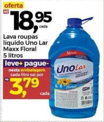 Frangolândia Lava roupas liquido Uno Lar Maxx floral 5L oferta
