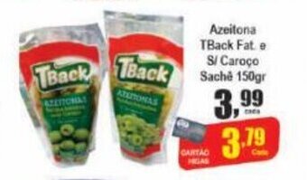 Higa's Supermercado Azeitona Tback fat. e s/ Caroco Sache 150g oferta
