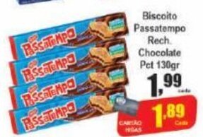 Higa's Supermercado Biscoito Passatempo Rech. Chocolate pct 130g oferta