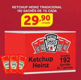 Roldão Ketchup heinz tradicional 192 sachês de 7g cada oferta