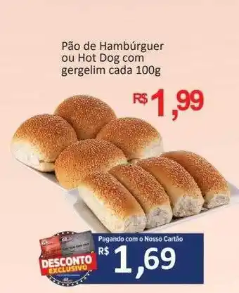 Pão de hambúrguer ou hot dog com gergelim