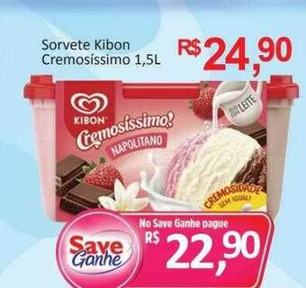 Supermercados Savegnago Sorvete kibon cremosíssimo oferta