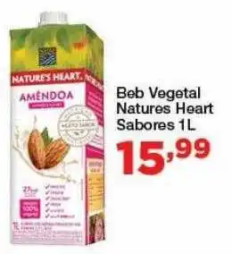 Chama Supermercados Beb vegetal natures heart sabores oferta