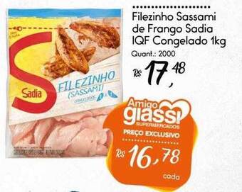 Giassi Supermercados Filezinho sassami de frango sadia iqf congelado oferta