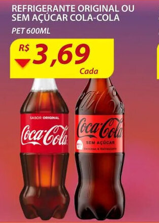 Refrigerante Original ou sem Acucar Coca Cola 600ml