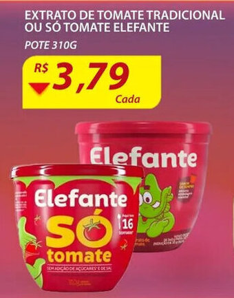 Assaí Atacadista extrato De tomate Tradicional ou So Tomate Elefante 310g oferta