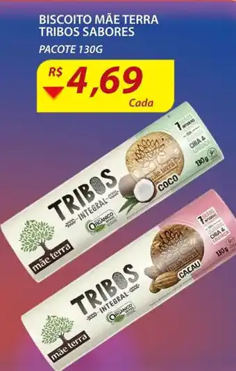 Assaí Atacadista Biscoito Mae Terra Tribos Sabores 130g oferta