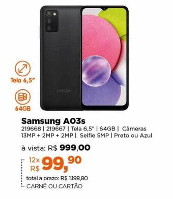 Lojas TaQi Samsung a03s oferta