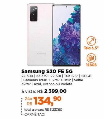 Lojas TaQi Samsung s20 fe 5g oferta