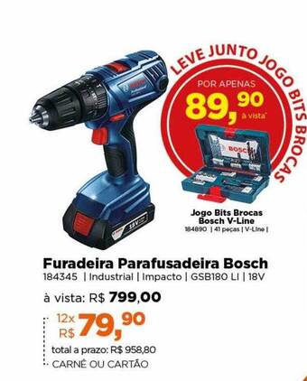 Lojas TaQi Furadeira parafusadeira bosch oferta