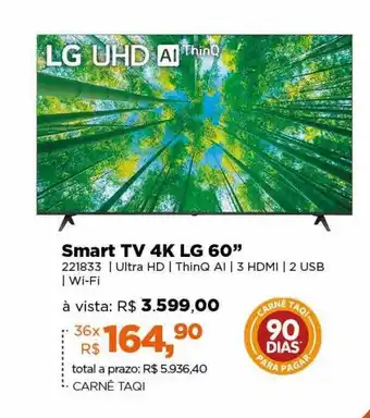 Lojas TaQi Smart tv 4k lg 60 oferta