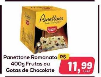 Panettone romanato frutas ou gotas de chocolate