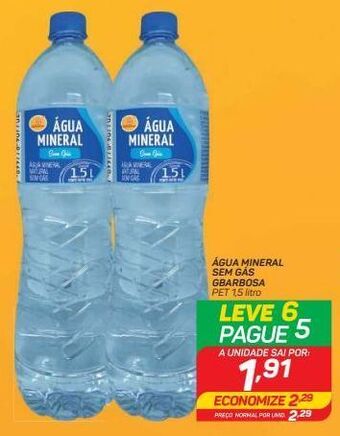 GBarbosa Água mineral s/ gás gbarbosa 1.5 litro oferta