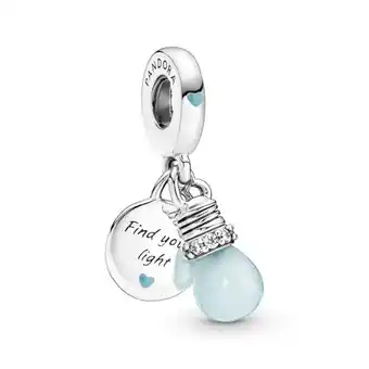 Charm pendente duplo lampada que brilha no escuro