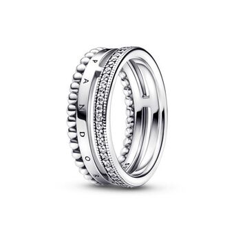 Pandora Anel de esferas pave pandora signature oferta
