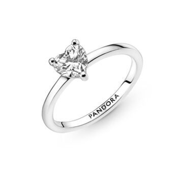 Pandora Anel solitario coracao brilhante oferta