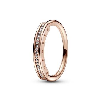 Pandora Anel pave rose pandora signature id oferta