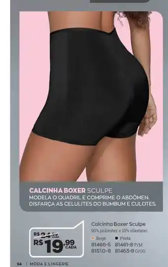 Calcinha Boxer Sculpe