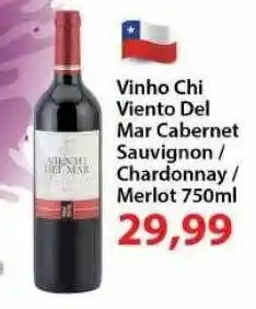 Chama Supermercados Vinho chi viento del mar cabernet sauvignon chardonnay merlot oferta