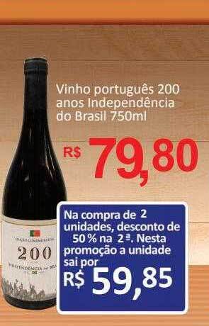 Supermercados Savegnago Vinho português 200 anos independência do brasil oferta