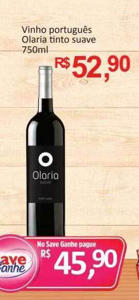 Supermercados Savegnago Vinho português olaria tinto suave oferta