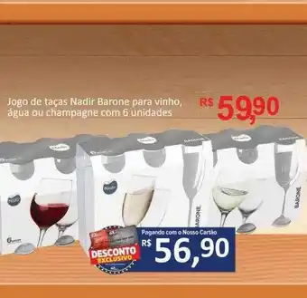 Supermercados Savegnago Jogo de taças nadir barone para vinho água ou champagne com 6 oferta