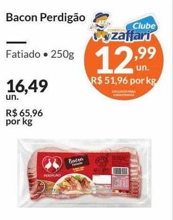 Zaffari Bacon perdigão oferta
