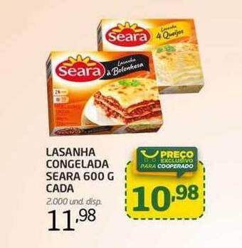 Cooper Lasanha congelada seara oferta