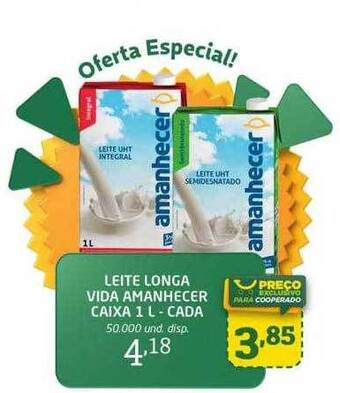 Cooper Leite longa vida amanhecer caixa oferta