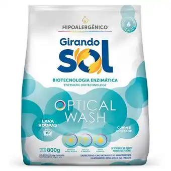 Lava roupas em pó girando sol cuida e protege sachê 800g