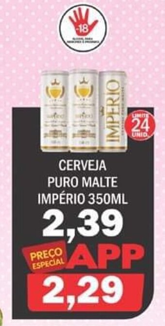 Supermercados Mendonça Cerveja puro Malte Imperio 350ml oferta