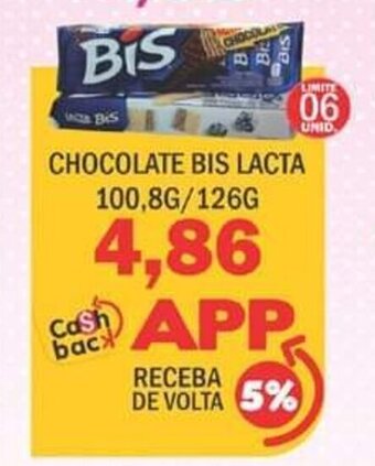 Supermercados Mendonça Chocolate Bis Lacta 100.8g/126g oferta