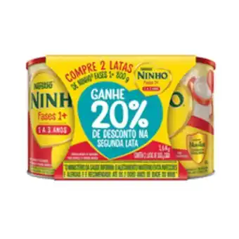 Supermercados Pague Menos Fórmula infantil ninho fases 1+ 800g - 20% de desconto na 2ª lata oferta