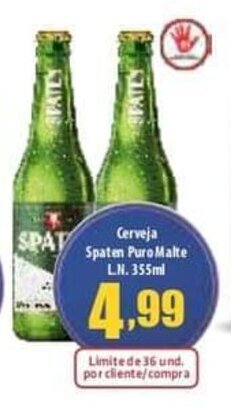 Superbom Bauru Cerveja Spaten Puro Malte long neck 355ml oferta