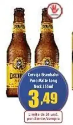 Superbom Bauru Cerveja Eisenbahn Puro Malte long neck 355ml oferta